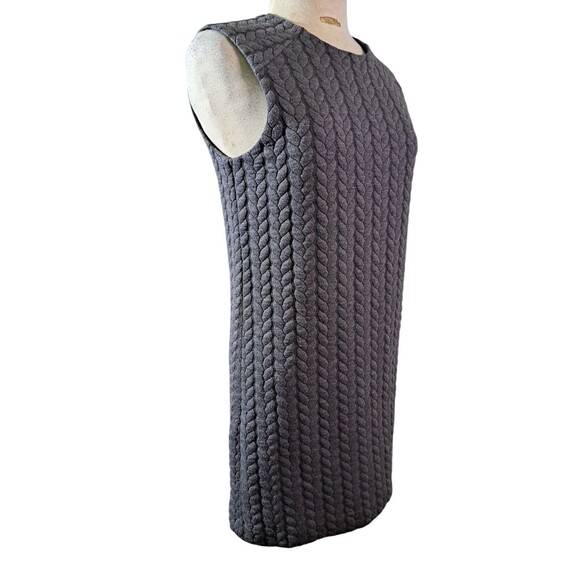 Cynthia Rowley Braided Cable Knit Dress Womens Size M Sleeveless Gray Preppy - Picture 3 of 6